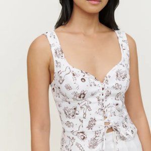 Reformation Kaleb Linen Top - Viva Las Vegas